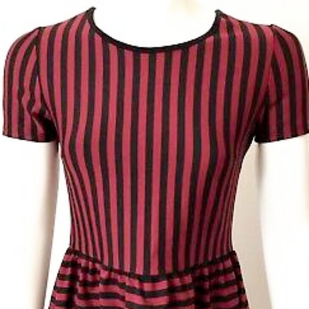 FOREVER 21 Stripe Fit & Flare Skater Dress NWOT - Picture 5 of 11